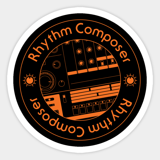 808 Drum Machine Graphic: Rhythm Composer Sticker by Atomic Malibu